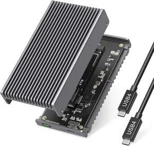 Noiseless 40Gbps M.2 NVMe Enclosure, USB C Aluminum External SSD Enclosure Compatible Thunderbolt4/3 8TB SSD Adapter, PCIe Gen4 M.2 SSD Reader Fits 2280/2260/2242/2230mm M B+M Key Noiseless 40Gbps M.2 NVMe Enclosure, USB C Aluminum External SSD Enclosure Compatible Thunderbolt4/3 8TB SSD Adapter, PCIe Gen4 M.2 SSD Reader Fits 2280/2260/2242/2230mm M B+M Key