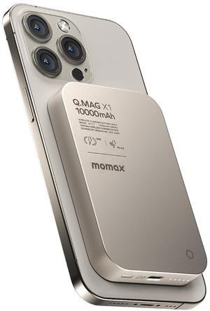 MOMAX Magnetic Power Bank 10000mAh, 20W Fast Charging, Wireless Portable Charger for iPhone 16/15/14/13/12 Series, Magsafe Compatible, USB-C Cable Included