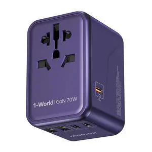 MOMAX Universal Travel Adapter 70W GaN, 3 USB-C PD & 2 USB-A QC, International Power Adapter Outlet, 6-in-1 Wall Charger for Laptop, Phone, European Travel Plug Adapter for UK/US/AUS/JP, Purple MOMAX Universal Travel Adapter 70W GaN, 3 USB-C PD & 2 USB-A QC, International Power Adapter Outlet, 6-in-1 Wall Charger for Laptop, Phone, European Travel Plug Adapter for UK/US/AUS/JP, Purple