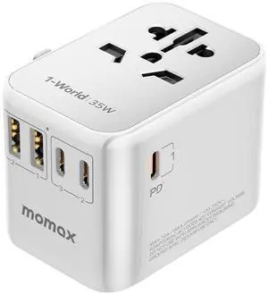 MOMAX Universal Travel Adapter, PD 35W Fast International Power Adapter, 3 USB C & 2 USB A, Worldwide Travel Plug Adapter, International Power Adapter for Europe, USA, Japan, Australia (Type C/A/G/I) MOMAX Universal Travel Adapter, PD 35W Fast International Power Adapter, 3 USB C & 2 USB A, Worldwide Travel Plug Adapter, International Power Adapter for Europe, USA, Japan, Australia (Type C/A/G/I)