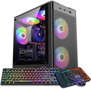 ZER-LON Gaming PC Desktop Computer, Intel Core I5-14400F up to 4.7 GHz, GTX 1660 Super 6G, 16G DDR4 RAM, 1TB NVME SSD, WiFi 5.0, Prebuilt Gaming PC Tower Computer with RGB Fan
