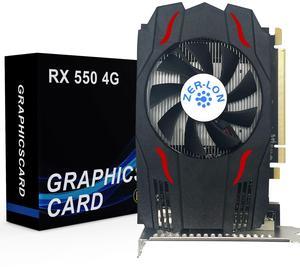 ZER LON Radeon RX 550 Graphics Card, 4GB GDDR5 128 Bit 1183MHz DP HDMI DVI-Output GPU, PCIE 3.0 Computer Gpu Support Up to 4K Video Card for Office and PC Gaming
