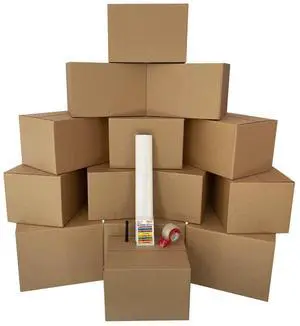 UBMOVE Moving Boxes 1 Room Bigger Moving Kit 14 Boxes plus Supplies & Tape