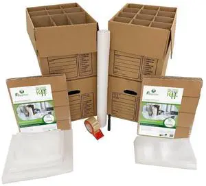 UBMOVE Kitchen Moving Box & Supplies Kit #1 4 boxes with Dish/Glass Inserts