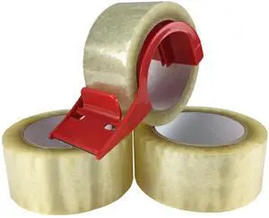 UBMOVE Clear Packing Tape 3 Rolls & Light Duty Tape Dispenser