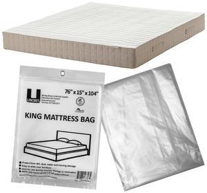 UBMOVE Moving Supplies King Mattress Cover/Bag 76" x 15" x 104" , Clear