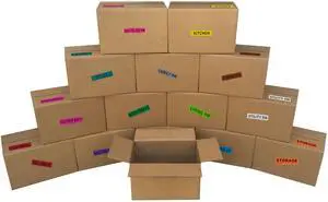 UBMOVE Small Moving Boxes Pack of 15 16"x10"x10" & Moving Labels