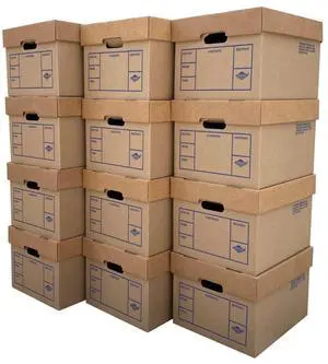 UBMOVE File Boxes 200# Strength, Small, 15 x 12 x 10 Inches, 12 Pack