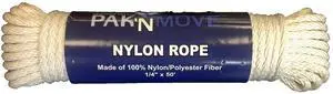 UBMOVE Nylon / Poly Tie Down Rope 50 feet x 1/4" Thick (White Fiber)