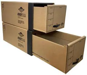 UOFFICE Quick Stack Drawer File Boxes, 24" x 12.5" x 10.5", 2 Pack