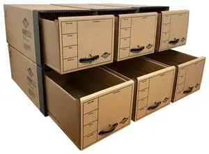 UOFFICE Quick Stack Drawer File Boxes, 24" x 12.5" x 10.5", 6 Pack