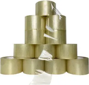 UOFFICE Clear Acrylic Carton Sealing Tape 1.9 mil thick, 12 Rolls / Pack, 3" X 110 Yards
