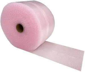 UOFFICE Polyethylene Pink Anti-Static Small Bubble Roll 175' x 12"