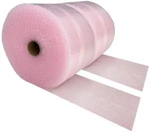UOFFICE 2 Pink Anti-Static Bubble Rolls 175'x12" - Small Bubbles 3/16" Wrap 350' Total