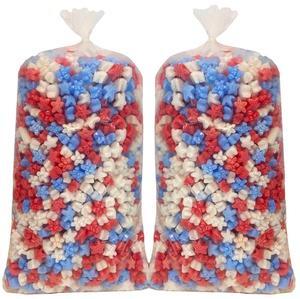 UOFFICE Multi-Colored Starch-based Packing Peanuts Shaped like Stars 3 Cuft. 2 Pack