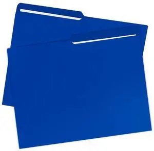 UOFFICE File Folder Letter Size 1/2 Cut Tab 100 Pack Deep Blue