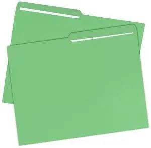 UOFFICE Green File Folder Letter Size 1/2 Cut Tab 25 Pack