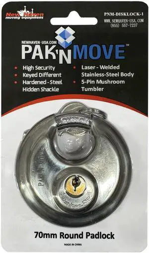 UBMOVE Disclock Round 70mm Heavy Duty Lock for Moving and Storage