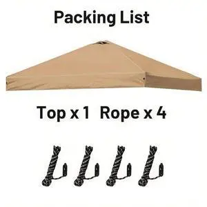 10'x10' Instant Pop-Up Canopy Replacement Top  UV Protected, Waterproof Yellow Cover with Ventilation, Suitable for 118.11x118.11inch Frame Without Center Pole