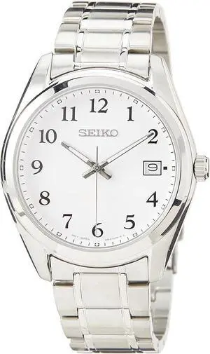Seiko SUR459P1 White Dial Analog Stainless Steel Classic Quartz Men's Watch