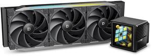 Sudokoo Proteus 360 AIO Liquid CPU Cooler, Customizable Segment 3.4" LCD Screen, PWM Pump, TDP 320W, 30mm Thick High Performance Fans, Intel LGA 1851/1700/1200/115X AMD AM5/AM4