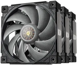 Sudokoo MACH120 3IN1 Case Fans, 30mm Thick, LCP and 40% Glass Fiber, Hybrid Hydraulic Bearing, FOC Motor, PWM, Dynamic Balance Correction, 6 Years Warranty, Black Gray