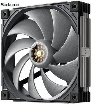 Sudokoo MACH140 Case Fan, 30mm Thick, LCP and 40% Glass Fiber, Hybrid Hydraulic Bearing, FOC Motor, PWM, Dynamic Balance Correction, 6 Years Warranty, Black Gray