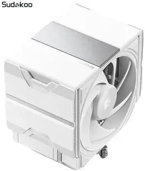 Sudokoo SK700 White AM5 CPU Cooler: 7 Heatpipes CPU Air Cooler for AM5 Exclusive - Single Tower PC Cooling with 120mm FDB PWM Quiet Fan & L-Rail Lock Mount
