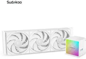 Sudokoo NEXAURA 360 White AIO Liquid CPU Cooler, PWM Pump, ARGB Pump Head, TDP 300W, FDB Fans, Intel LGA 1851/1700/1200/115X AMD AM5/AM4, White