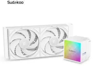 Sudokoo NEXAURA 240 White Liquid CPU Cooler: 240mm AIO CPU Cooler with PWM Pump & ARGB Pump Head - Water Cooling with FDB Fans for Intel LGA 1851/1700/1200/115X AMD AM5/AM4
