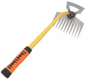JFEYV Multi-function 11-Teeth Manganese Steel Weeder for Garden Soil and Grass Cultivation