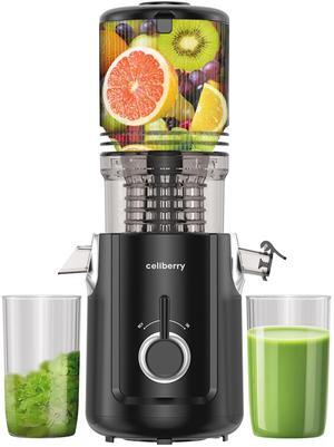 celiberry Cold Press Juicer Machines, 5.3 Large Feed Chute Slow Masticating Juicer for Whole Fruits & Vegetables, 300W Quiet Juice Extractor, Easy to Clean, Anti-Clog, No Drip, High Juice Yield