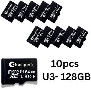 Champion Computer|Original Micro SD Memory Card 10 pcs Bulk Order, U3, Read speed up to 95MB/s (U3- 64GB)