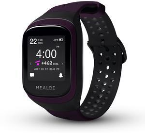 HEALBE GoBe3 Smart Band  Auto Track Calorie Intake & Burn, Hydration, Heart Rate, Sleep, Neuroactivity, Stress, Steps & Activity, 24/7 Customer Care, Free App, Dark Purple