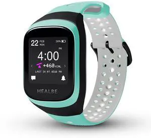 HEALBE GoBe3 Smart Band  Auto Track Calorie Intake & Burn, Hydration, Heart Rate, Sleep, Neuroactivity, Stress, Steps & Activity, 24/7 Customer Care, Free App, Aquamarine
