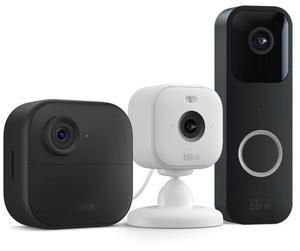 Blink Whole Home Bundle  Outdoor 4 camera, Mini 2 camera (white), Video Doorbell system (black) | HD video, motion detection, Works with Alexa