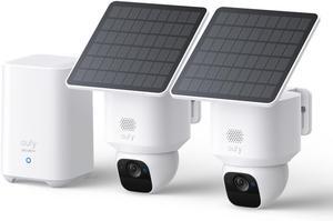 eufy Security SoloCam E30, 2-Cam Kit, Security Cameras Wireless Outdoor, Solar Camera Outdoor Wireless, 360° Pan, AI Tracking, 2K Clarity, No Monthly Fee