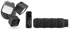 Blink Outdoor 4 (4th Gen) cameras + Wired Floodlight Camera + Video Doorbell  HD live view, motion detection, two-way talk, weather resistant, set up in minutes, Works with Alexa