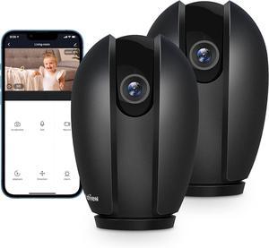 LaView Security Cameras for Home + 2X 32GB SD Cards, PT Home Security Camera System with Motion Detection, Two-Way Audio, Night Vision, Indoor WiFi Camera for Baby/pet, Alexa, USA Cloud Service