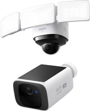 eufy Security S330 Floodlight Cam 2 Pro, 360-Degree Pan & Tilt Coverage, 2K Full HD S220 SoloCam, Solar Security Camera, Wireless Outdoor Camera eufy Security S330 Floodlight Cam 2 Pro, 360-Degree Pan & Tilt Coverage, 2K Full HD S220 SoloCam, Solar Security Camera, Wireless Outdoor Camera