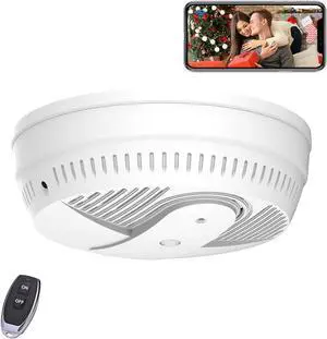 LIZVIE Smoke Detector Spy Camera, 10000mAh 1080P HD, Smoke Detector Camera with Night Vision/Motion Detection, Remote and APP Control for Home/Office/Nanny Surveillance Security Indoor.