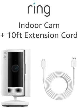 All-new Ring Indoor Cam (2nd Gen), White with 10 ft. USB-A to Micro USB Power Cable