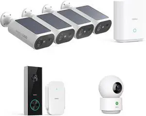 AOSU Solar Security Cameras Wireless Outdoor/Indoor, and Doorbell Camera for Home Security System