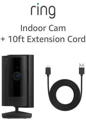 All-new Ring Indoor Cam (2nd Gen), Black with 10 ft. USB-A to Micro USB Power Cable