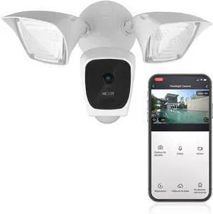 NEXXT Smart Wi-Fi Floodlight Camera - Outdoor Security, 2500 Lumens, 2K 150° View, Weather Resistant, Motion Detection, Night Vision, App Control | Camara de Seguridad