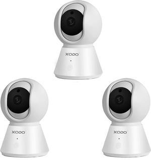 XODO Wireless Security Camera - 3PK E6 IP 1080P HD Plug-in Indoor WiFi Camera for Home Security/Baby Monitor/Pet, Motion Detection, 2 Way Audio, Night Vision with TF 32GB SD Card Included and Cloud