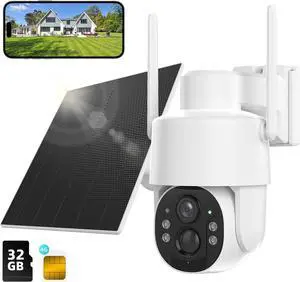 4G LTE Cellular No Wifi Security Cameras Outdoor, Solar Powered Wireless 4MP Cellular Security Camera, SD/Cloud Storage, PIR Motion Detection, Color Night Vision, 2 Ways Talk, Built in SIM Card