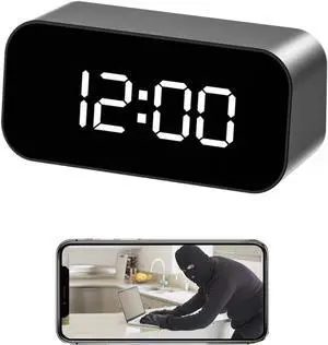 Clock Camera - Security Camera - Indoor Full HD Mini 1080P WiFi Wireless Motion Detection Night Vision Real Time Watch Live Video Nanny Cam