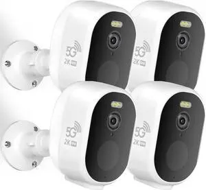 Gadpiparty Security Cameras Wireless Outdoor, tuya 5g Security Camera, 2K HD Home Security System 4-Cam Kit with 130°-Wide View, 3MP Color Night Vision, Spotlight,IP65 Waterproof, Support Alexa,Cloud
