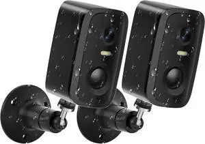 2K Wireless Security Cameras Outdoor, Battery-Powered Cameras with AI Motion Detection, Color Night Vision, Spotlight, 2-Way Talk, Siren Alarm, IP65,Cloud/SD Storage for Home Security 2pack